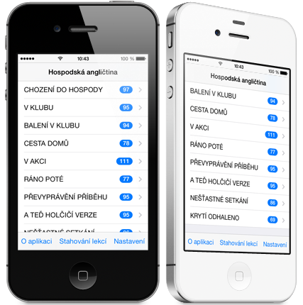 Hospodská angličtina na iPhone - seznam lekcí