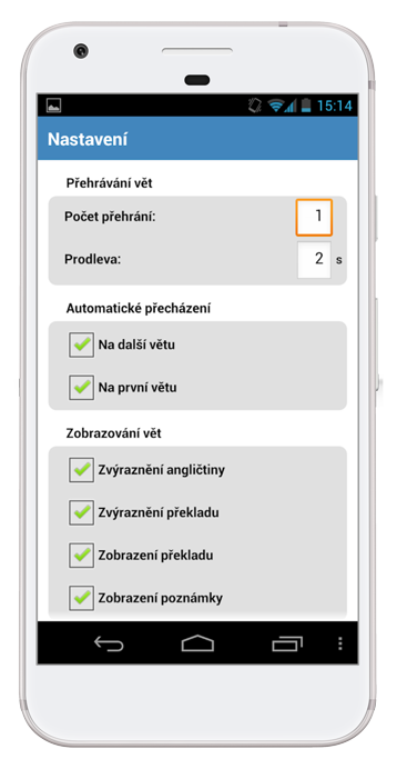 Hospodská angličtina na smartphonu s Androidem - nastavení