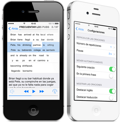 Ingles de Pub en iphone - frase y ajustes